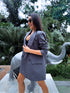 Oversize, klasikinis švarkas - PILKA PRE-ORDER